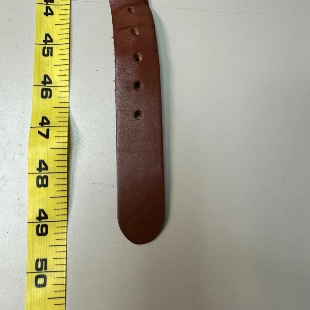 Leather Man Ltd Mens Anchor Nautical Surcingle Belt Navy Brown Size 44 Brass